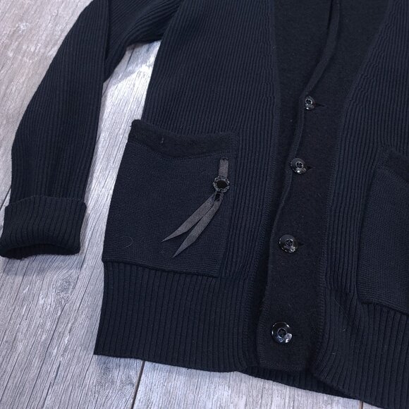G-Star Raw Mens Small Black Skill Blazer Knit Button Cardigan Sweater Jacket - Picture 3 of 9